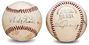 Tremendous Babe Ruth and Lou Gehrig Signed Baseball 